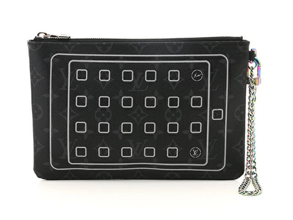 LOUIS VUITTON Bag Pouch Clutch handle i Pad Monogram Eclipse Black